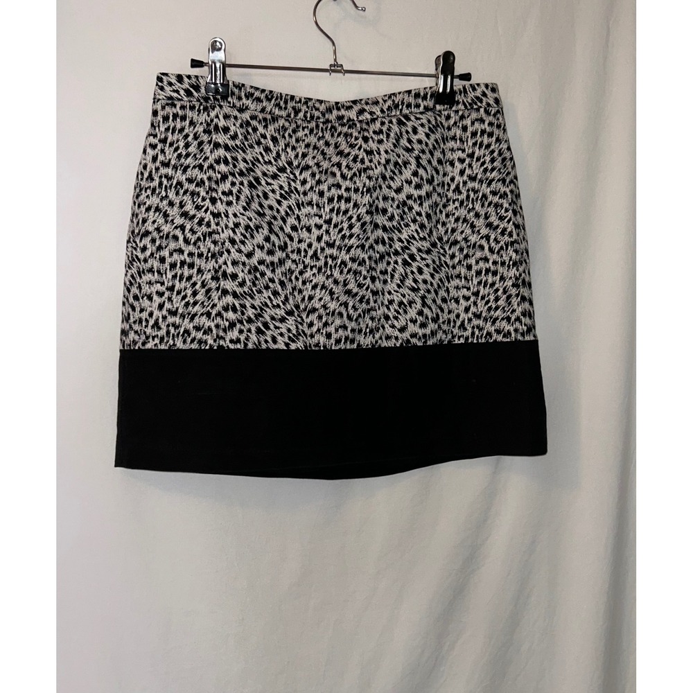 Michael Kors Skirt Size 2 Black‎ White Animal Print Mini